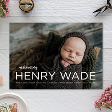 Load image into Gallery viewer, Modern Birth Announcement