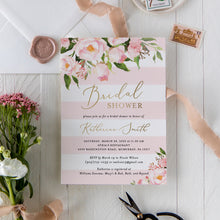 Load image into Gallery viewer, Pink Floral Bridal Shower Invitation