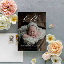 Load image into Gallery viewer, Hello Elegant Birth Announcement