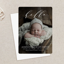 Load image into Gallery viewer, Hello Elegant Birth Announcement