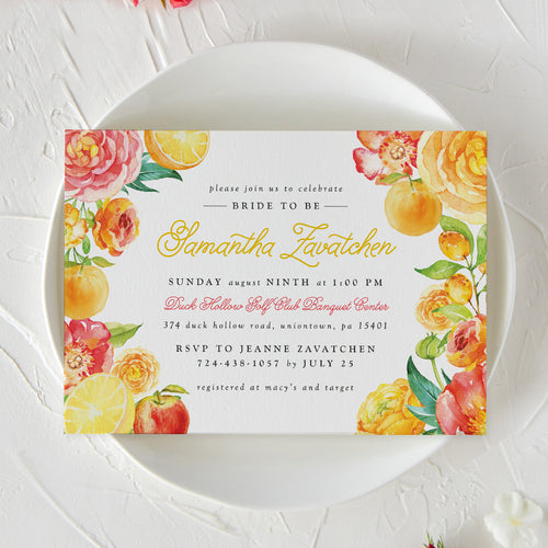 Citrus Bridal Shower Invitation