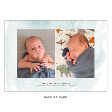 Load image into Gallery viewer, Block Name Blue Birth Announcement