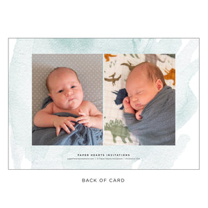 Block Name Blue Birth Announcement