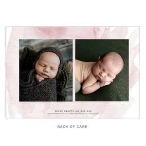 Block Name Pink Birth Announcement