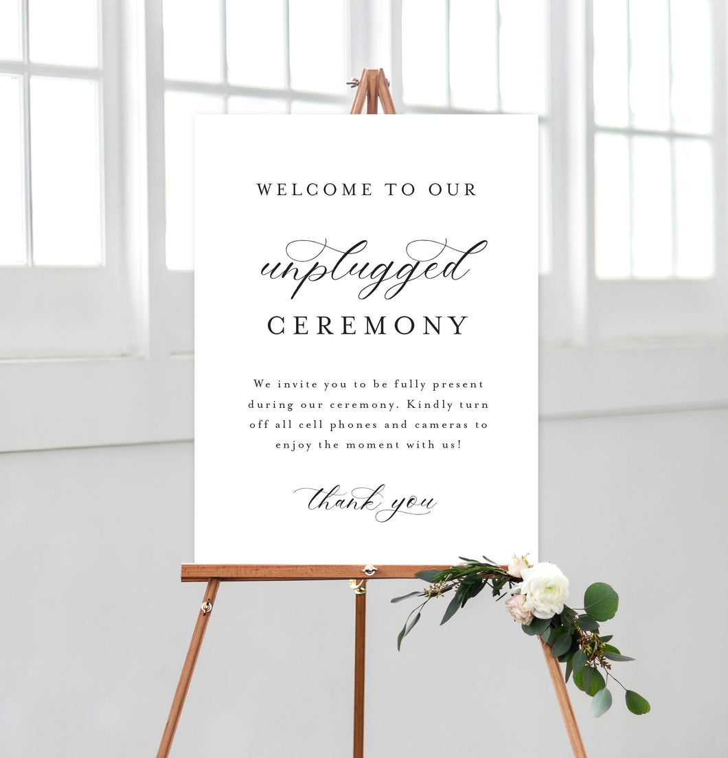 Unplugged Ceremony Sign
