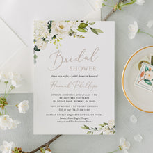 Load image into Gallery viewer, White Floral Bridal Shower Invitation