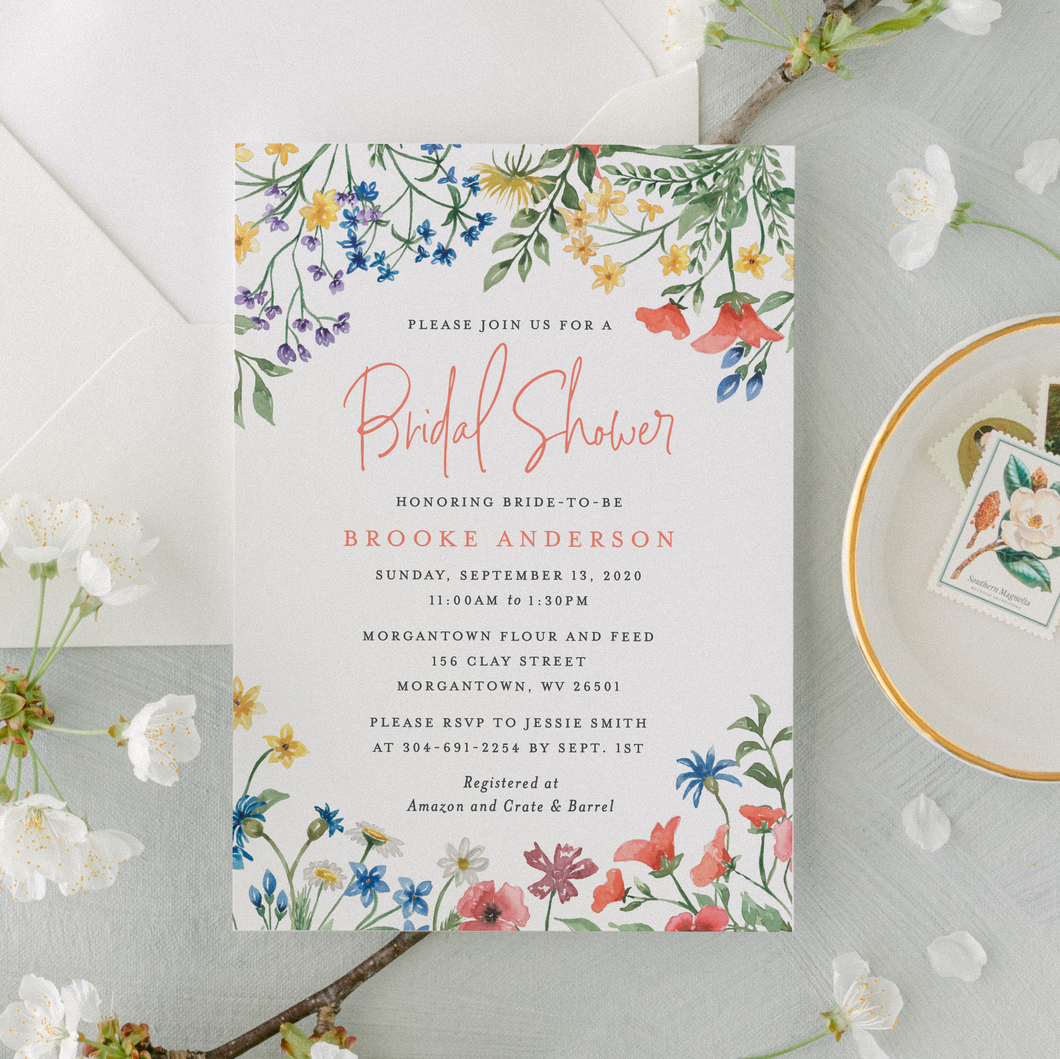 Wildflower Bridal Shower Invitation