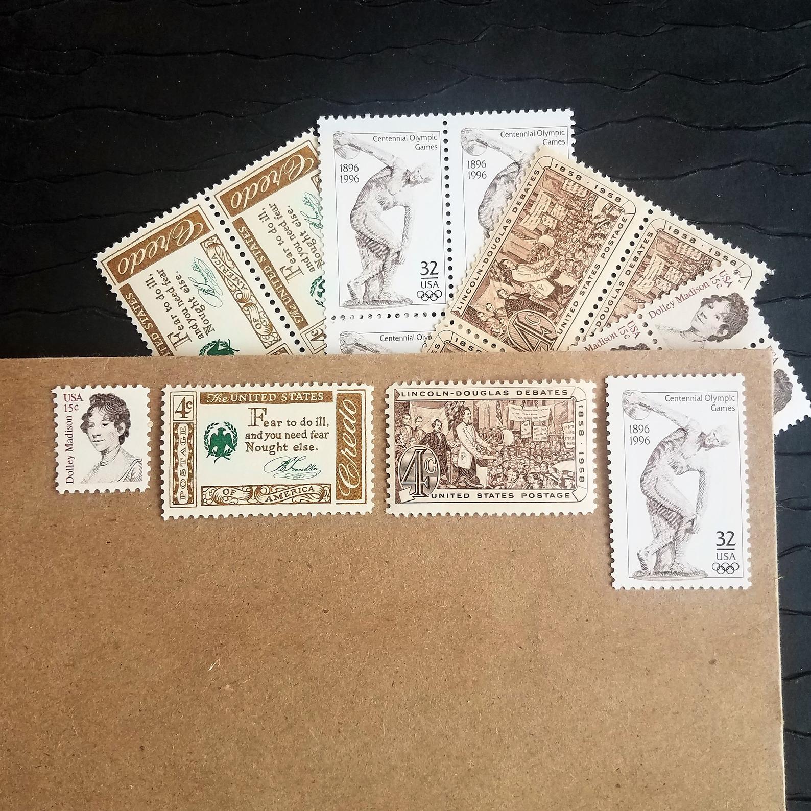 Heart vintage Blank stamp and element postal stamps set